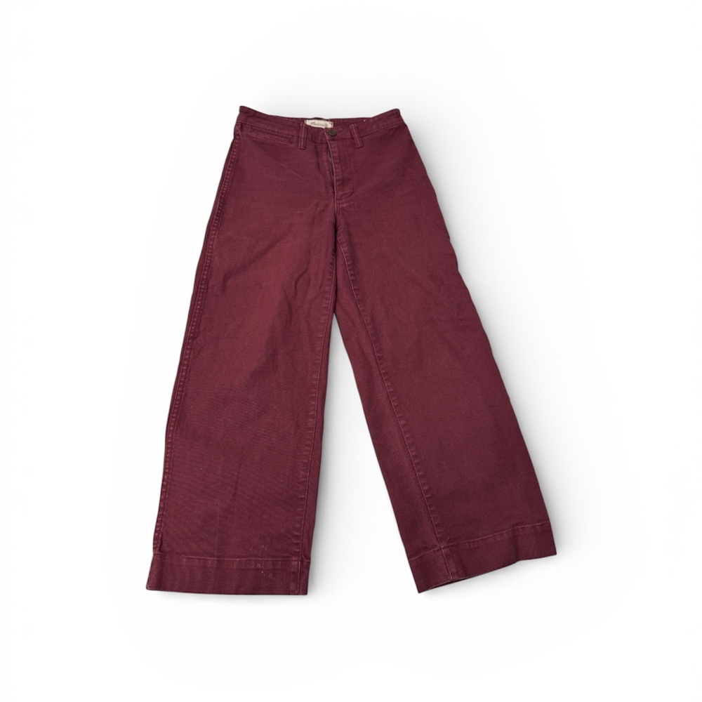Madewell Slim Emmett Maroon Buttoned Pants